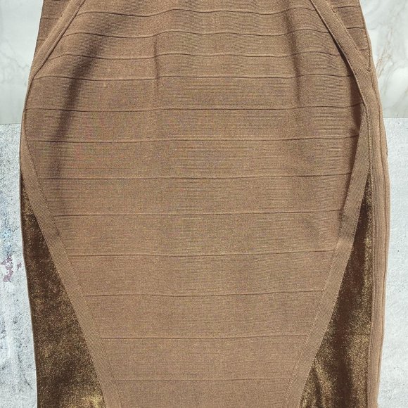 Marciano Los Angeles Women's Brown Sleeveless Back Zipper Midi Dress Size Small - Picture 4 of 8